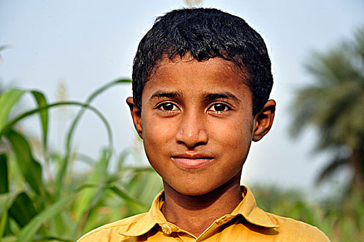 男孩,肖像,乡村,靠近,旁遮普,巴基斯坦,亚洲
