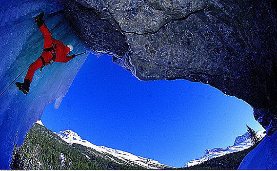 攀冰,班芙国家公园,艾伯塔省,加拿大
