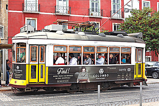 老,有轨电车,阿尔法马区,地区,里斯本,葡萄牙,欧洲