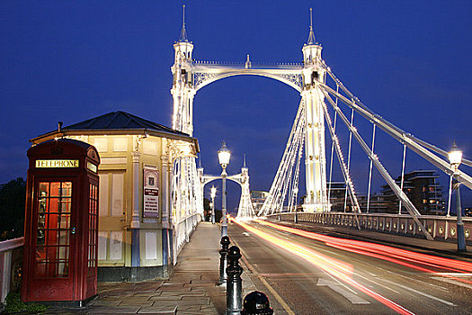 英格兰,伦敦,桥,光亮,黄昏