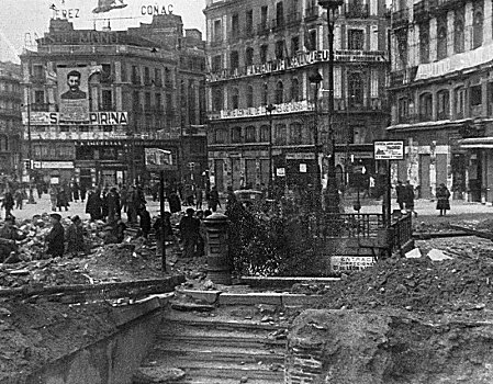 西班牙,内战,马德里,效果,爆炸,地铁,入口