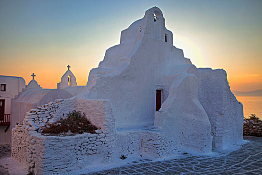 希腊,米克诺斯岛,教堂