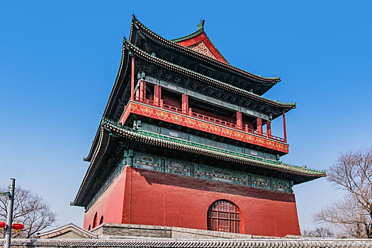 北京市鼓楼园林古城楼建筑