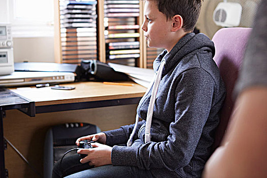 男孩,控制,电脑游戏