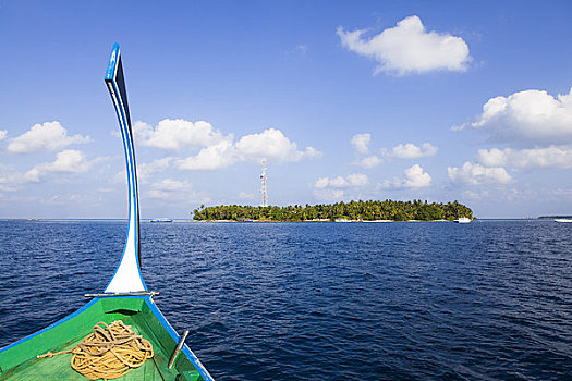 船,远景,南马累环礁,马尔代夫