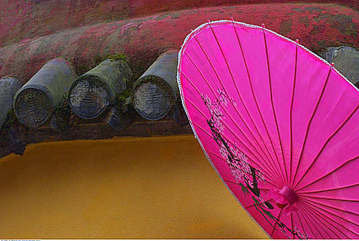 伞,瓷砖,屋顶,鬼城,丰都,中国