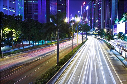 交通,香港,夜晚