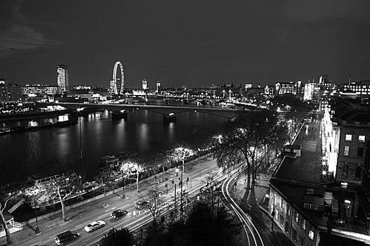 俯拍,城市,滑铁卢桥,泰晤士河,威斯敏斯特,伦敦,英格兰