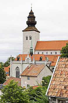 老城,大教堂,维斯比,哥特兰岛,瑞典