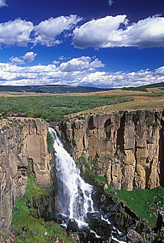俯拍,瀑布,清晰,溪流,银,线,景色,旁路,科罗拉多,美国
