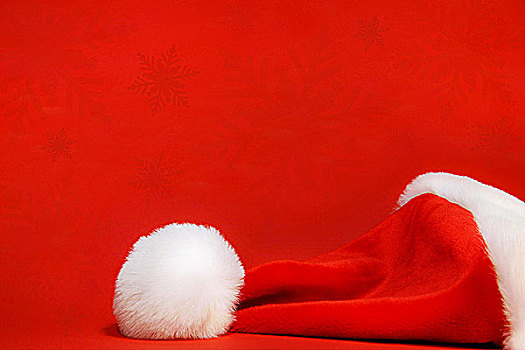 红色,圣诞帽,红色背景