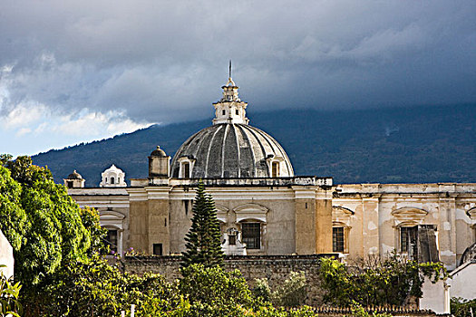 危地马拉,安提瓜岛,一个,站立,教堂,安静,损坏,许多