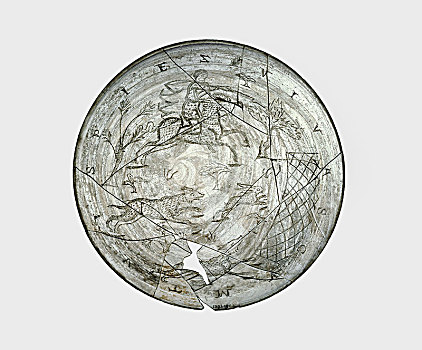 雕刻,玻璃碗,山,器具,早,4世纪,艺术家,未知