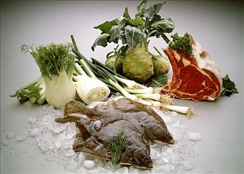 蔬菜,肉,鱼肉