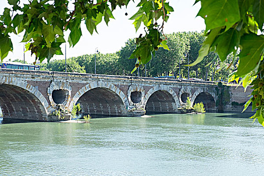法国,图卢兹,巴黎新桥,桥,上方,加仑河,河