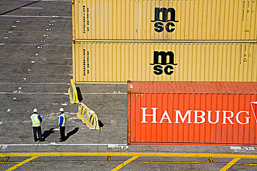 货物集装箱,商业码头,瓦尔帕莱索,智利