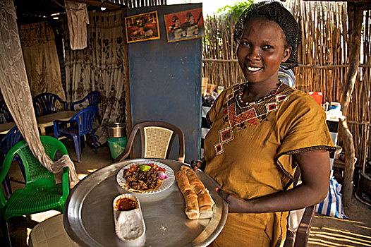 女孩,餐馆,朱巴,南,苏丹,收入,支持,家庭,孩子,学校,十二月,2008年