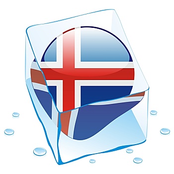 冰岛,旗帜,冰冻