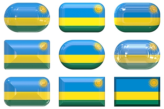 玻璃,扣,旗帜,卢旺达