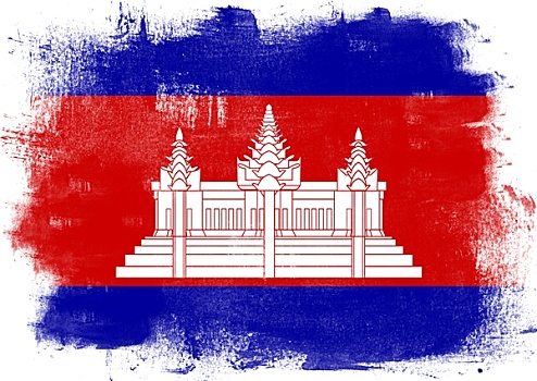 旗帜,柬埔寨,涂绘,画刷
