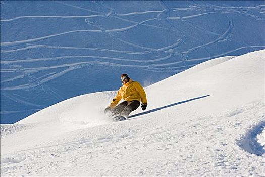 一个,男人,滑雪板