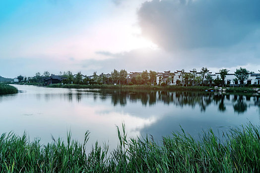 青岛,彩虹桥,夜景,湿地,公园