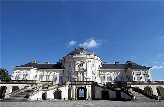 孤单,宫殿,巴洛克风格,楼梯,斯图加特,巴登符腾堡,德国,欧洲