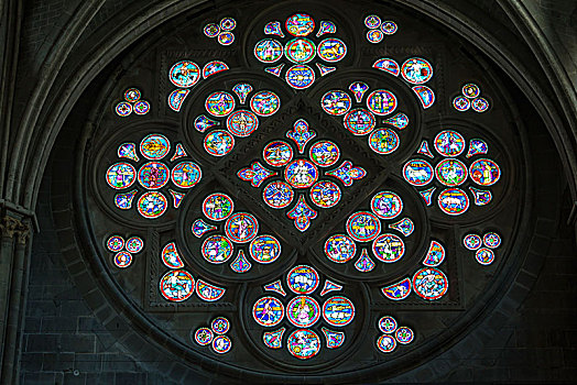 窗户,玫瑰形饰物,门口,圣母大教堂,洛桑,沃州,西部,瑞士