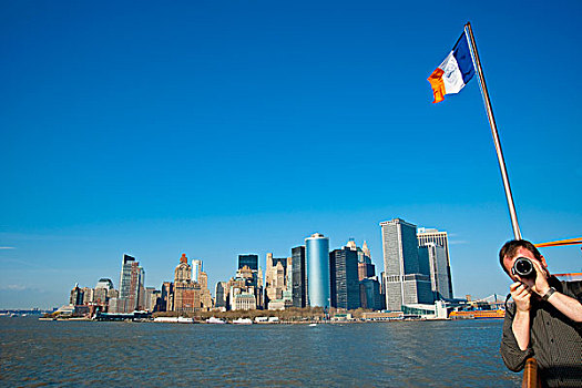 旅游,享受,曼哈顿,斯塔滕岛,渡轮,纽约,美国