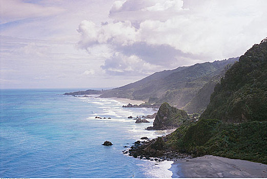 海岸线,海洋,南岛,新西兰