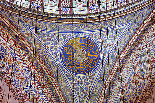 内景,局部,陶瓷,砖瓦,蓝色清真寺,苏丹,清真寺,藍色清真寺,伊斯坦布尔,欧洲,省,土耳其