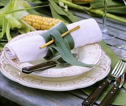 玉米叶,餐巾环