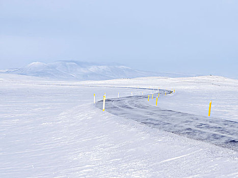 冰岛高地,挨着,环路,冬天,风暴,晴朗,天气,状况,大幅,尺寸