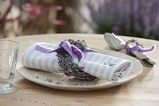花环,紫色,带,餐巾环