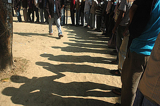 长,队列,选民,投票站,国家,选举,孟加拉,十二月,2008年