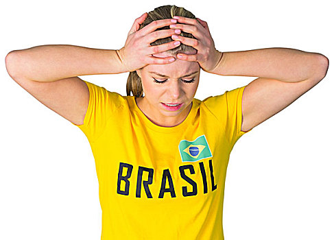 失望,球迷,巴西,t恤