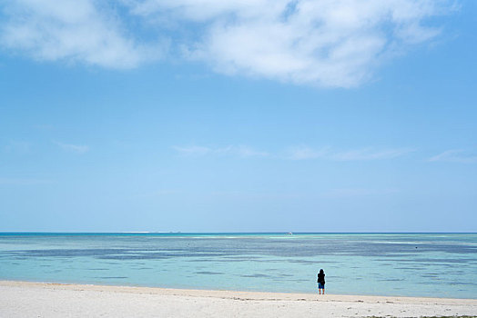 海滩,冲绳,日本