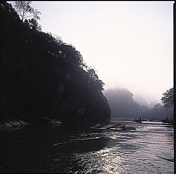 武夷山,飘流,山峰,水,江,船