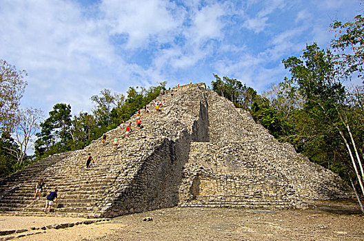 金字塔,玛雅,遗址,马雅里维拉,尤卡坦半岛,墨西哥
