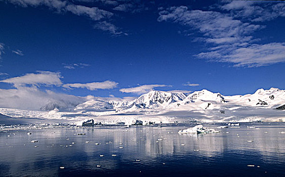 崎岖,山,海峡,南极