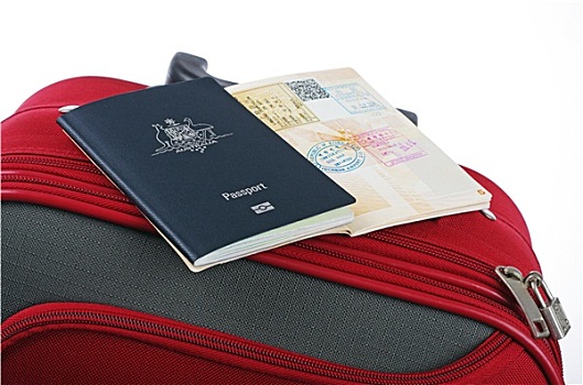 澳大利亚,护照,手提箱