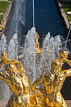 俄罗斯,圣彼得堡,彼得夏宫,大喷泉,喷泉