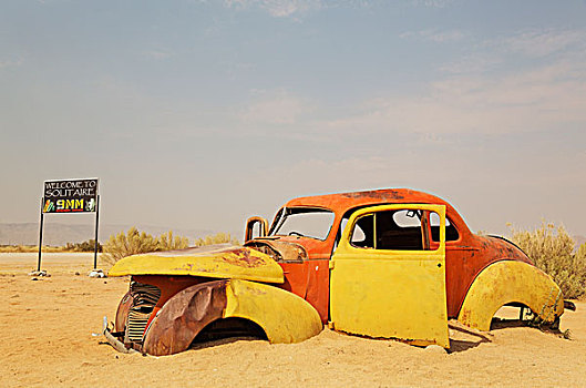 老爷车,小村庄,塞斯瑞姆,边缘,纳米布沙漠,纳米比亚,非洲