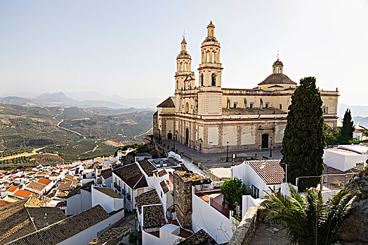 教堂,白色,乡村,奥维拉,省,安达卢西亚,西班牙,欧洲