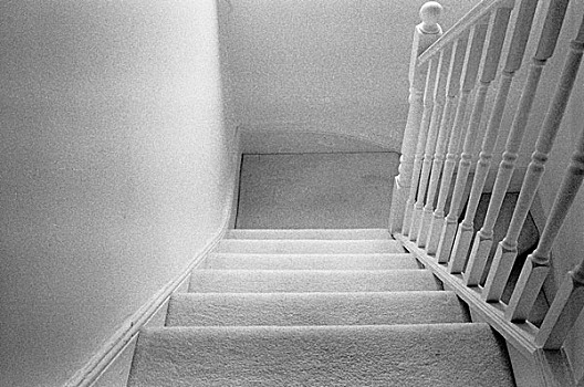 空,楼梯,木质,栏杆,白色,地毯,伦敦,英国