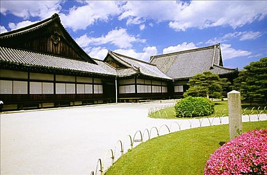 正规花园,正面,建筑,二条城,京都,日本
