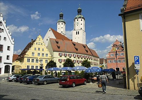 市场,教区教堂,电脑,自然公园,巴伐利亚,德国