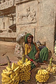 香蕉,茎,展示,出售,印度,南亚