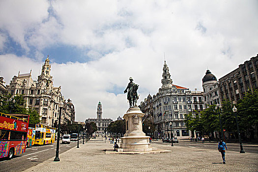 葡萄牙,波尔图,市中心,雕塑,道路