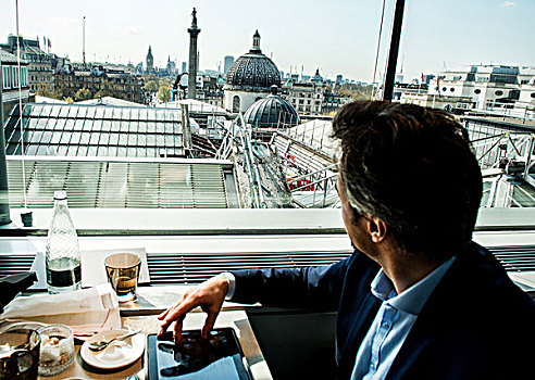 商务人士,数码,餐馆,窗户,屋顶,伦敦,英国